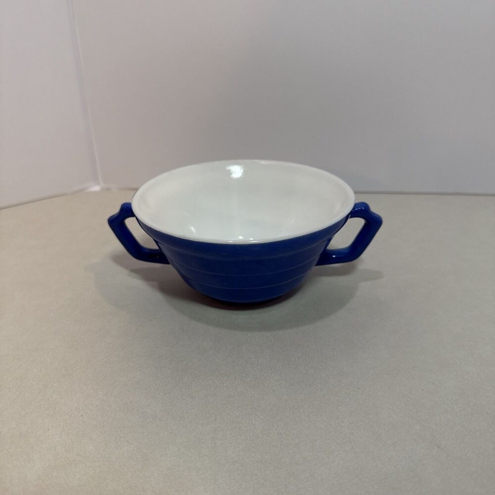 Hazel Atlas Depression Glass Moderntone Cobalt Blue Cream Soup Bowl 4 5/8"